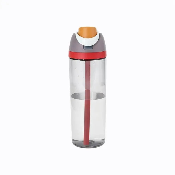 25oz Clear Plastic Water Bottle W/Straw