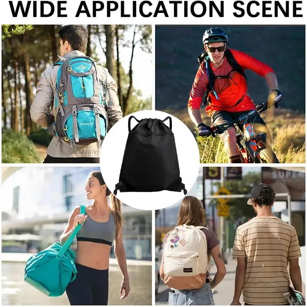 Drawstring Backpack Bag with Zipper Pocket