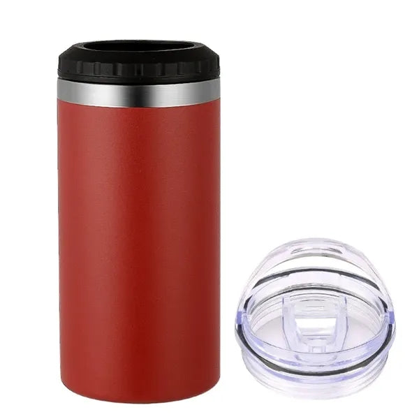 16oz Double Lid Stainless Steel Insulated Tumbler Can Cooler