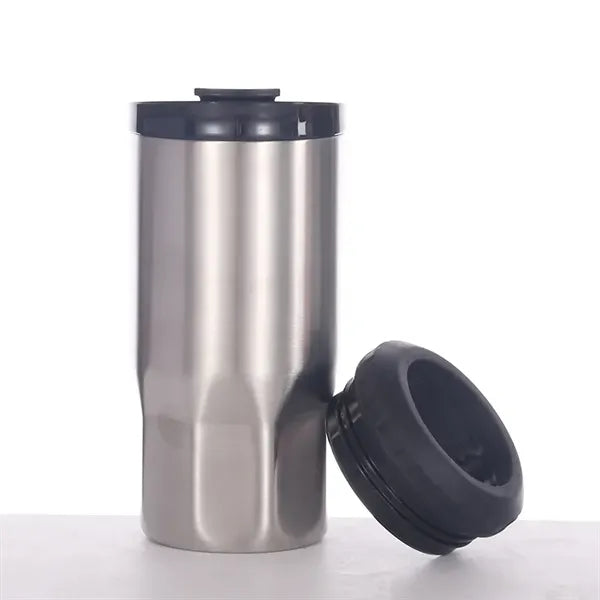 16oz Double Lid Stainless Steel Insulated Tumbler Can Cooler