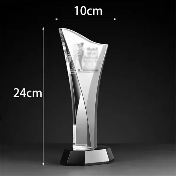 Engraved Custom Crystal Award Glass Appreciation Trophy