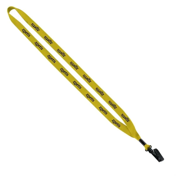 1/2" Polyester Lanyard with Plastic Bulldog Clip