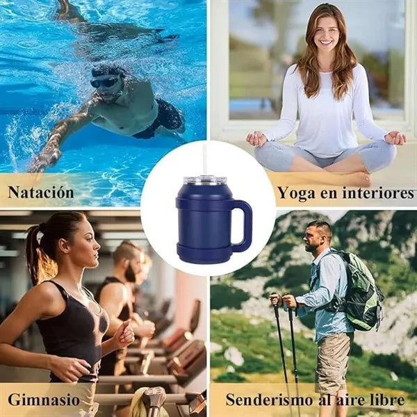50 oz Water Tumbler with Ergonomic Handle Lid Straw