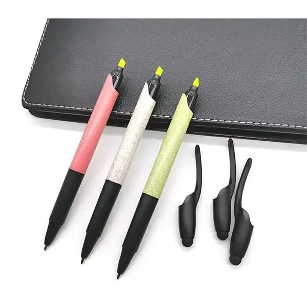 3-in-1 Highlighter Ballpoint Stylus Pen