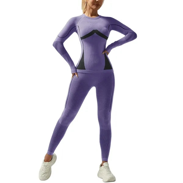 Premium Thermal Moisture Wicking Seamless Ski Base Layer Set