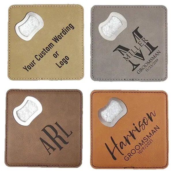 Leather Square Opener Coaster