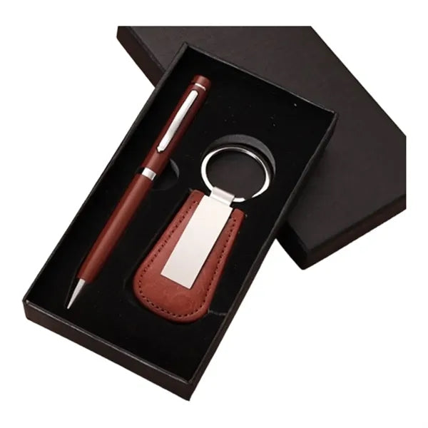 Pen And Leatherette Keychain 2 Set Gift