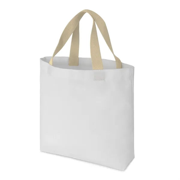 12 oz. Cotton Canvas Tote with White Body & Colorful Handles