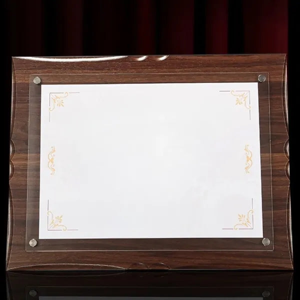 Butterfly-edged wooden certificate frame