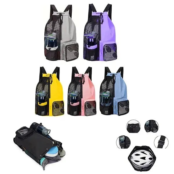 Swim Bag Mesh Drawstring Backpack