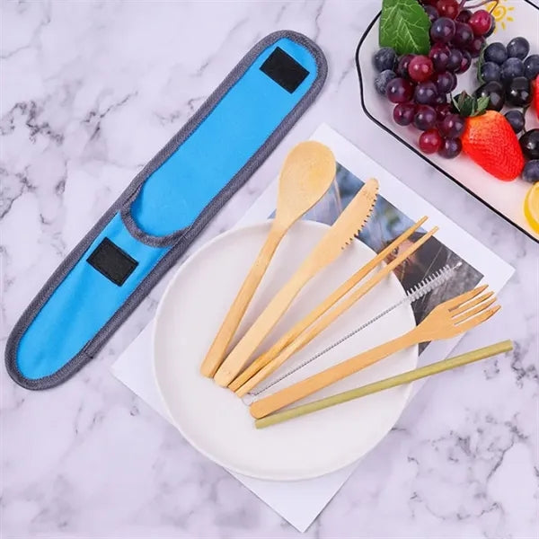 Bamboo Travel Utensil Set with Case