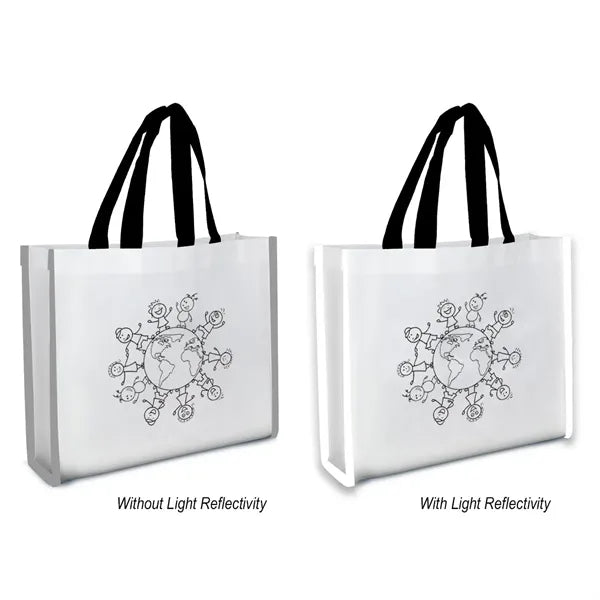 Reflective Non-Woven Coloring Tote Bag With Crayons