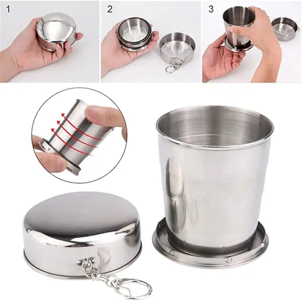 8.5oz Camping Folding Cup Outdoor Travel Mug