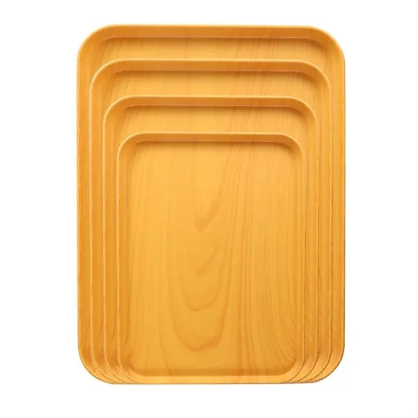 Eco-Friendly Wood Graining PP Material Serving Tray