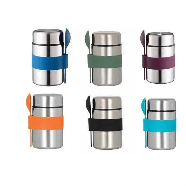 13oz. Width Mouth Stainless Thermo w/ Spoon