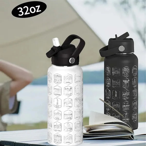 National parks 32oz insulated water bottle with stickers