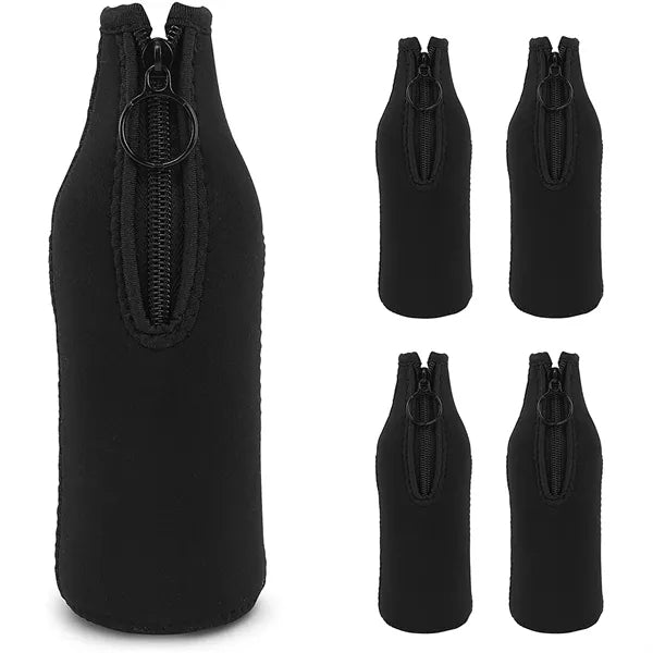 Neoprene Zippered Beer Bottle Cooler