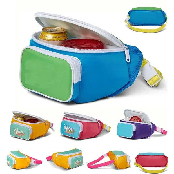 20 Oz Retro Fanny Pack Portable Cooler w/ Front Pocket