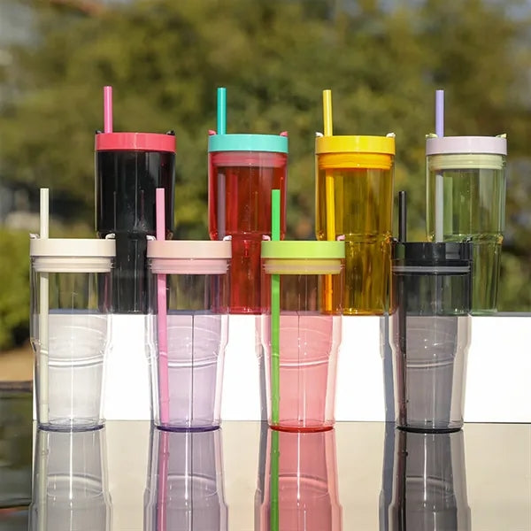 Large Capacity Car Cup Set With Straws
