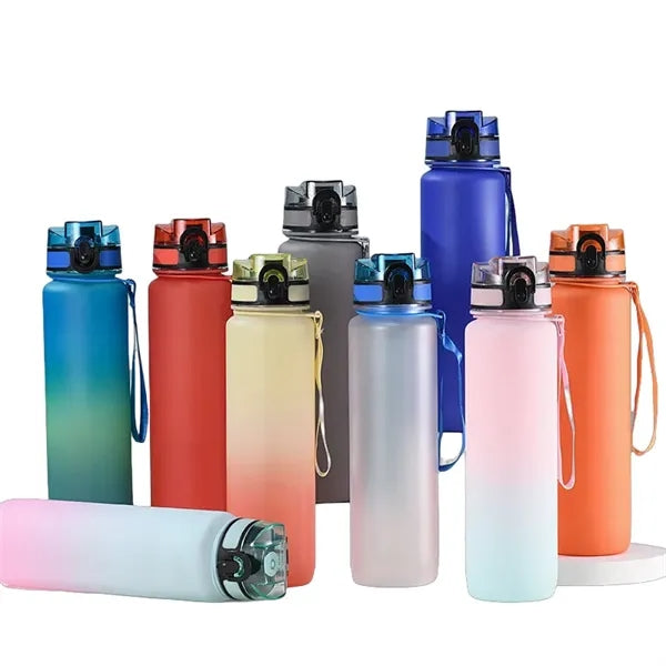 34 oz Gradient Frosted Flip-Straw Tritan Sport Bottle