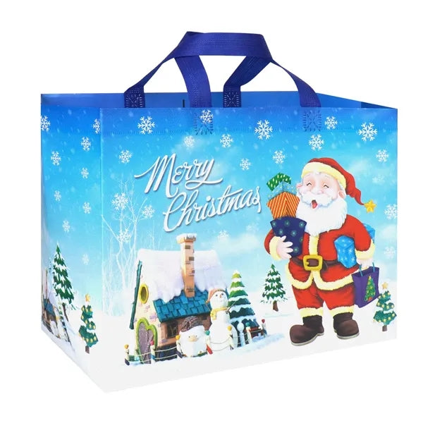 Christmas Gusset Non-Woven Laminated Tote Bag