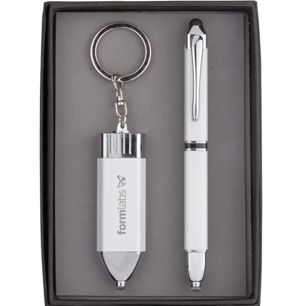 LED Stylus Pen and Keychain Gift Set