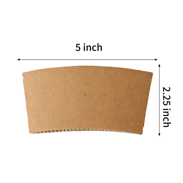 Corrugated Kraft Paper Cup Sleeve For 10 To 20 Ounce