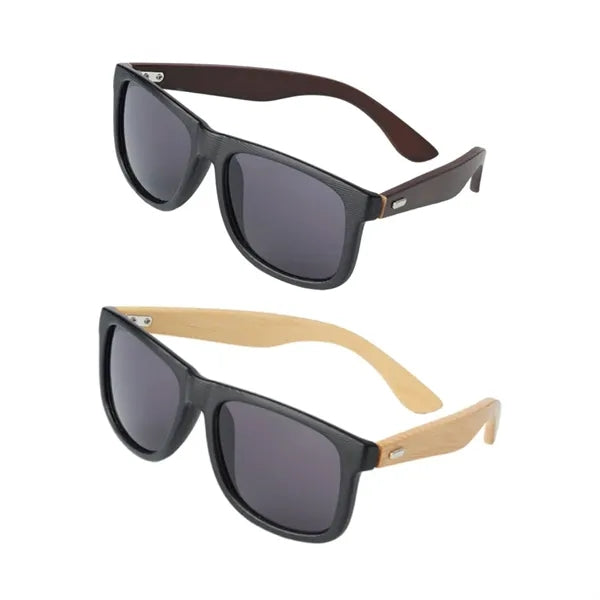 Plastic Frame Bamboo Style Temple Shades