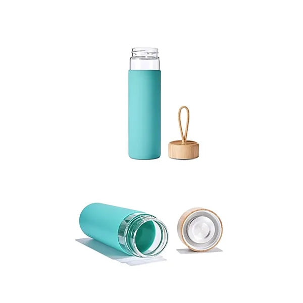17 oz Glass Bottle with Bamboo Lid