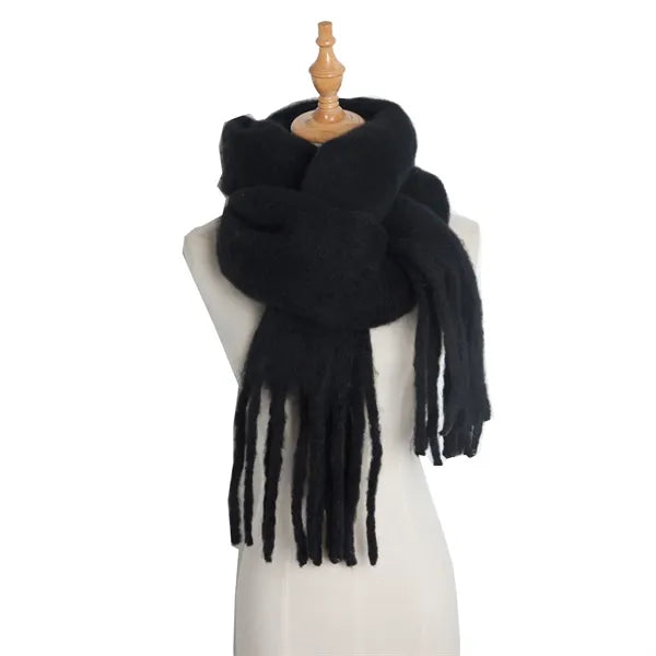 Polyester Long Fringe Thick Scarf Shawl