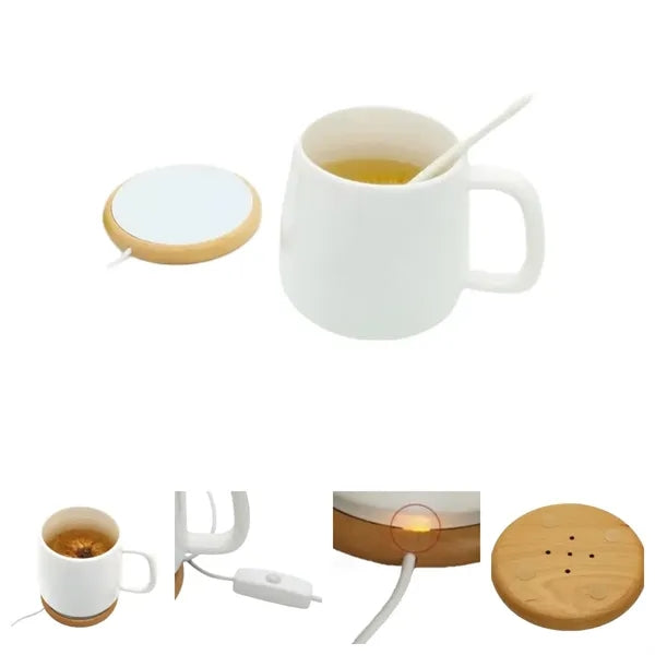 Wood Coffee Mug Warmer W/Custom Imprint