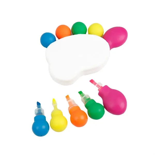 5 in 1 Foot Saped Highlighter Pens