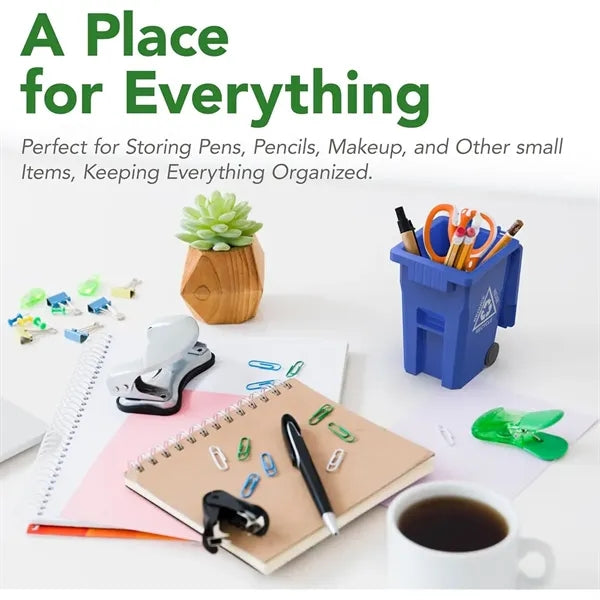 Mini Trash Can Pencil Holder Desktop Organizer