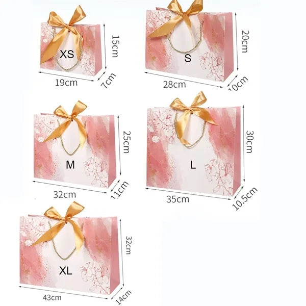 Flower Ribbon Bowknot Paper Tote Bag