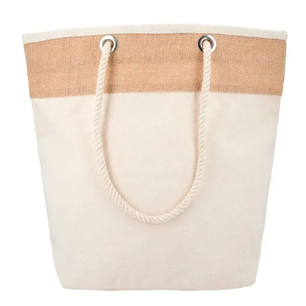 Jute Accent 12oz Cotton Canvas Rope Tote