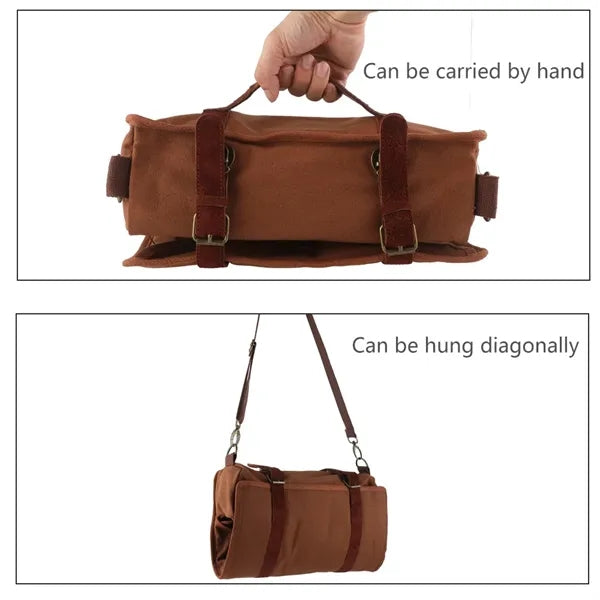 Canvas Roll Up Bartender Traveling Bar Kit Bag