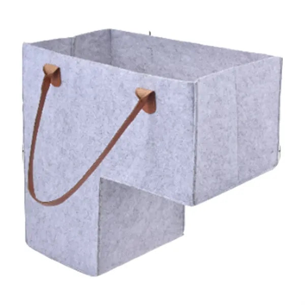 Foldable Stair Step Storage Felt Basket With Handle