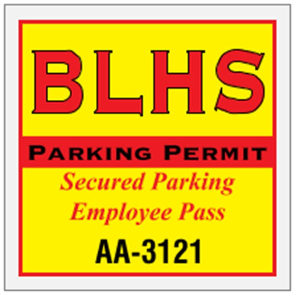 3" x 3" Square Reflective Bumper Parking Permits