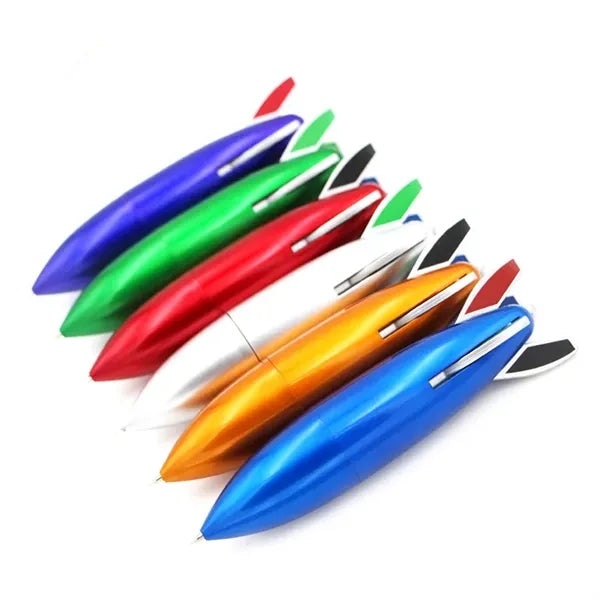 Missile Airplane Fat Rocket Shape 4 Color Ballpoint Pen
