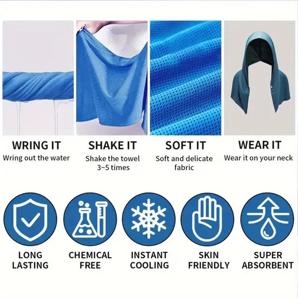 Cooling Hooded Towel with Snap Closure