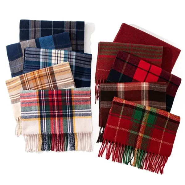 Women's Winter Plaid Scarf Soft Warm Pashmina Wrap