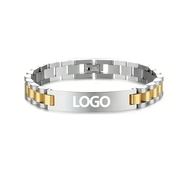 Stainless Steel Laser Engraved Bracelet- Custom link bracele