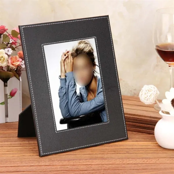 Vintage photo frame PU leather for tabletop display