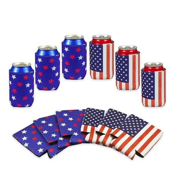 12oz American Flag Folding Insulated Mug Sleeve w/ Bottom