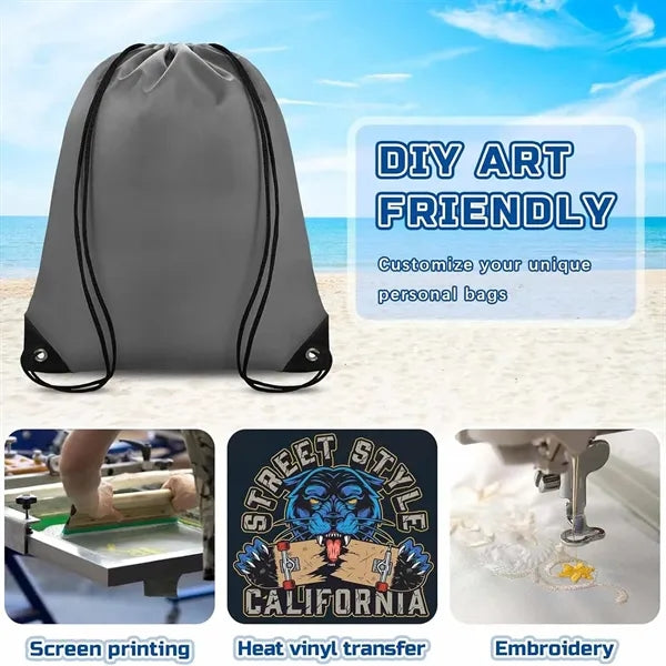Waterproof Polyester Drawstring Bag