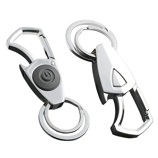 Bottle Opener LED Light Keychain With Dual Ring