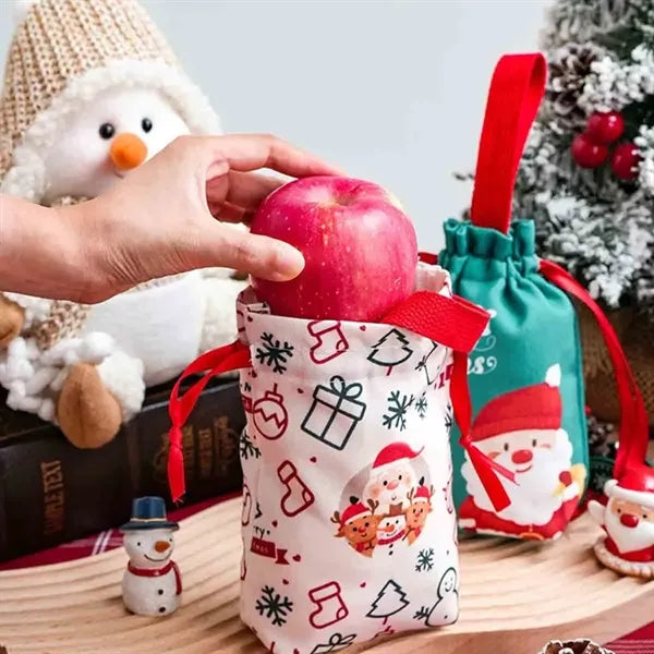 Xmas Drawstring Canvas Gift Bags