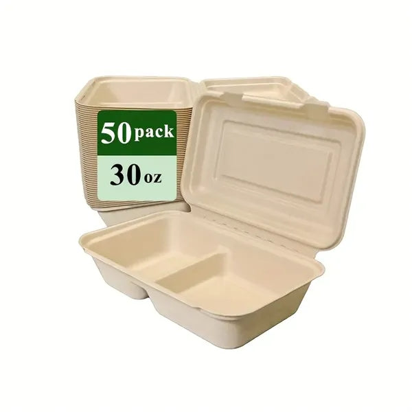 Eco-Friendly 900ml Biodegradable Bamboo Bento Box with Lid a