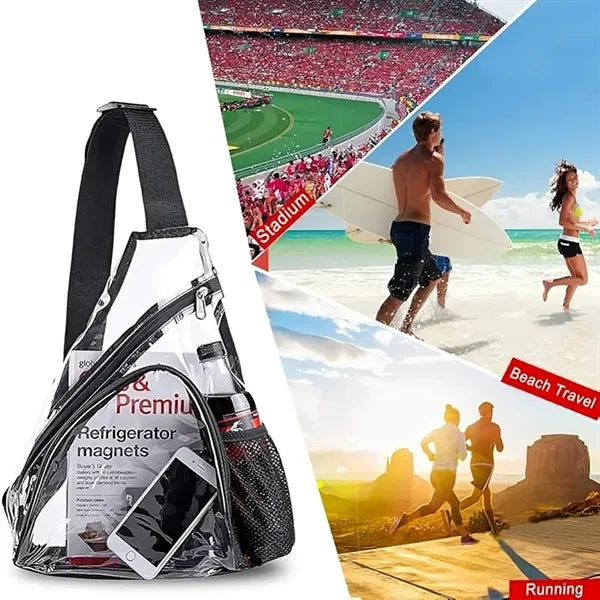 Clear PVC Stadium Sling Bag Transparent Crossbody Backpack