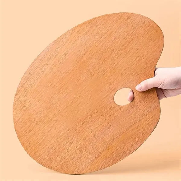 Traditional Finished Oval Wood Palette For Oil Painting